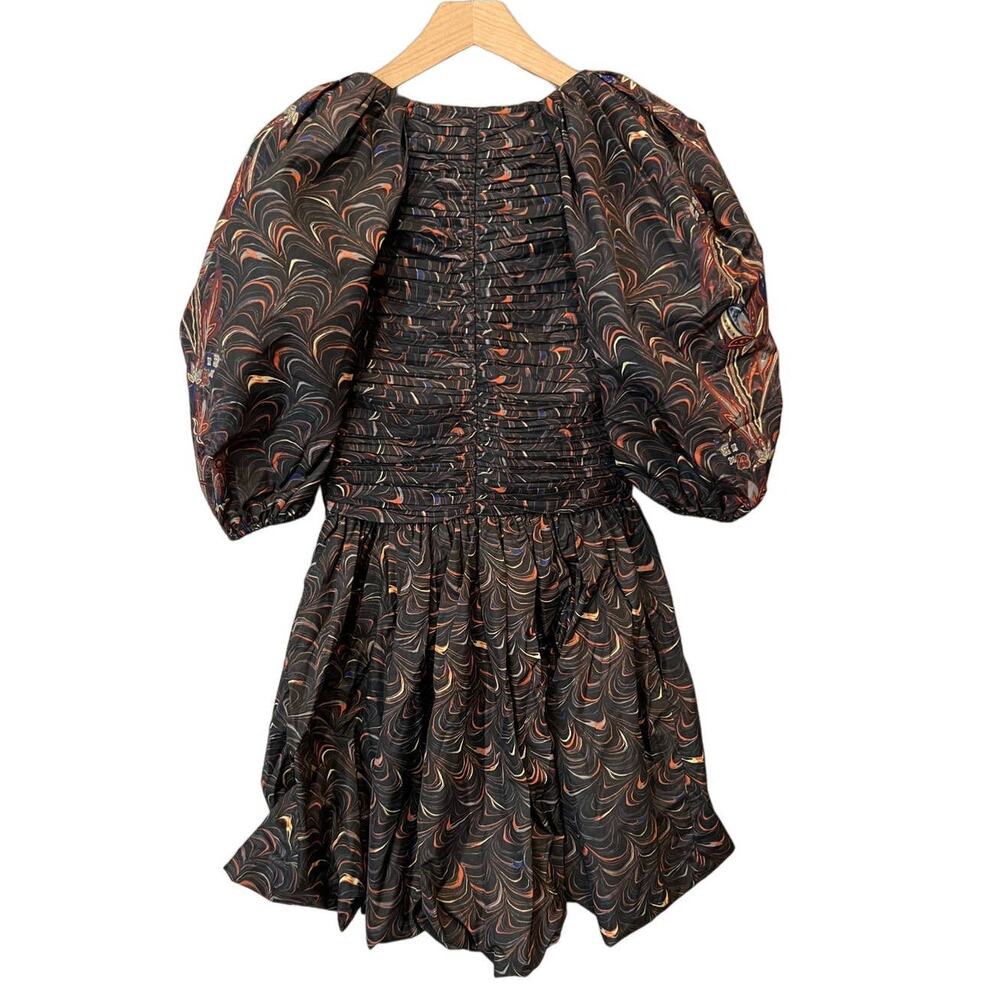 NWT ULLA JOHNSON Gwen Elbow Puff-sleeve Mini Dress Size 2 - Picture 5 of 12